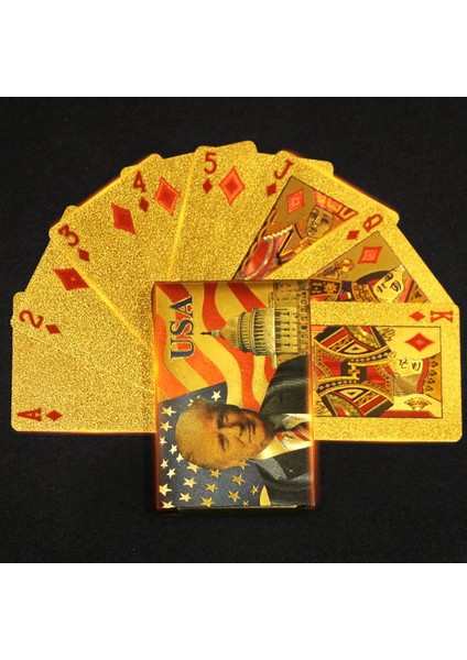 Bir Stil Yeni Gelmesi Başkan Trump Paketi Poker 24 K Altın Oyun Kartı Aşınmaya Dayanıklı Texas Bakara Su Geçirmez Sihirli Hileler Hediye (Yurt Dışından)