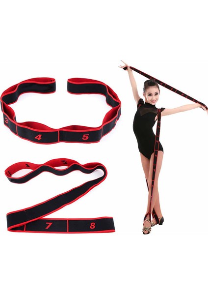 Kırmızı Stil Yoga Çekme Kayışı Kemer Polyester Kız Latin Dansı Jimnastik Eğitmeni Streç Direnç Bandı Pilates Eğitimi Fitness Elastik Bant (Yurt Dışından) fırsatları