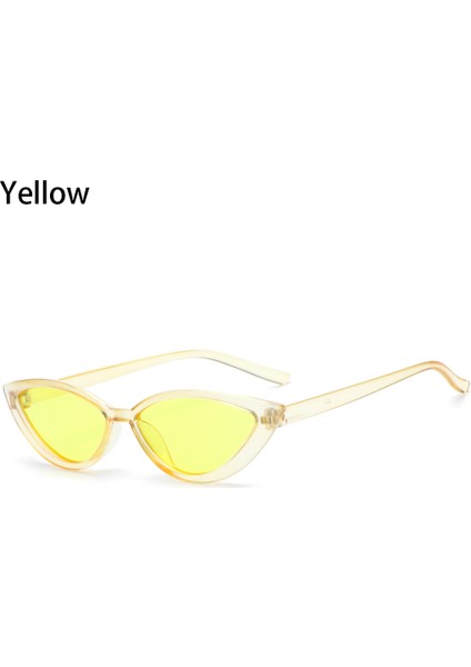 Sarı Stil Yeni Moda Yangın Alev Güneş Gözlüğü Kadın Erkek Çerçevesiz Kedi Gözü UV400 Güneş Gözlükleri Lüks Hollow Shades Streetwear Gözlük (Yurt Dışından)