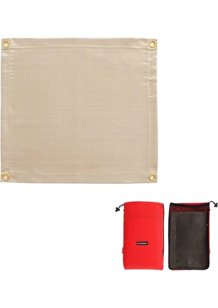 45X45CM ve Çanta Stili Ateş Çukuru Mat Yanmaz Kamp Sobası Izgara Mat Battaniye Açık Barbekü Zemin Veranda Çim Kamp Fiberglas Köz Mat (Yurt Dışından)