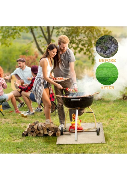 45X45CM ve Çanta Stili Ateş Çukuru Mat Yanmaz Kamp Sobası Izgara Mat Battaniye Açık Barbekü Zemin Veranda Çim Kamp Fiberglas Köz Mat (Yurt Dışından) fırsatları