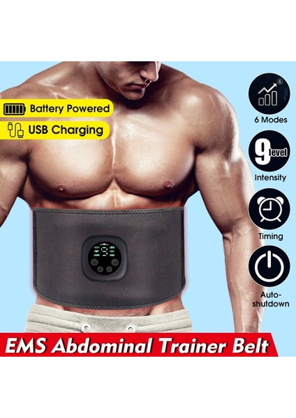 Stil 1 Stil Akıllı Ems Fitness Eğitmeni Kemer LED Ekran Elektrik Stimülatörü Karın Kası Etiket Eğitim Cihazı Ev Spor Salonu (Yurt Dışından)