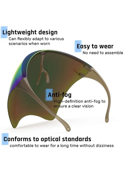 K Tarzı Unisex Renkli Göz Kalkanı Visor Wrap Kalkanı Büyük Ayna Güneş Gözlükleri Yarım Yüz Kalkanı Guard Koruyucu Yüz Maskesi Kadın Erkek Için (Yurt Dışından) indirimleri