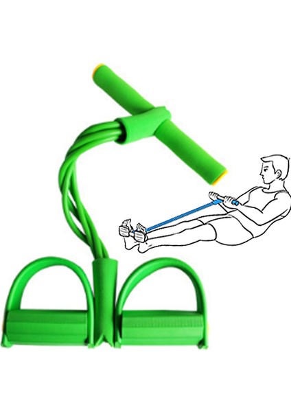 Yeşil Stil Fitness Sakız 4 Tüp Direnç Bantları Lateks Pedal Egzersiz Cihazı Mekik Çekme Halatı Genişletici Elastik Bantlar Yoga Ekipmanı Pilates XA142A (Yurt Dışından)