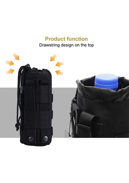 Siyah Stil Onetigris Outdoor Molle Su Şişesi Kılıfı Ipli 1000D Taktik Şişe Tutacağı Nemlendirme H2O Taşıyıcı Ordu Su Isıtıcısı Çantası (Yurt Dışından)