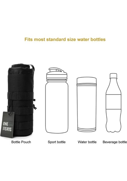 Siyah Stil Onetigris Outdoor Molle Su Şişesi Kılıfı Ipli 1000D Taktik Şişe Tutacağı Nemlendirme H2O Taşıyıcı Ordu Su Isıtıcısı Çantası (Yurt Dışından)