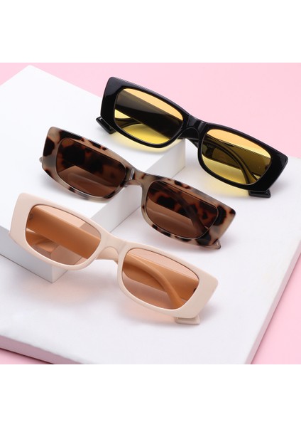 C4 Stili Retro Küçük Dikdörtgen Güneş Kadınlar Popüler Moda Şeker Renk Gözlük Erkekler Kare Güneş Gözlükleri Shades UV400 Koruma (Yurt Dışından)