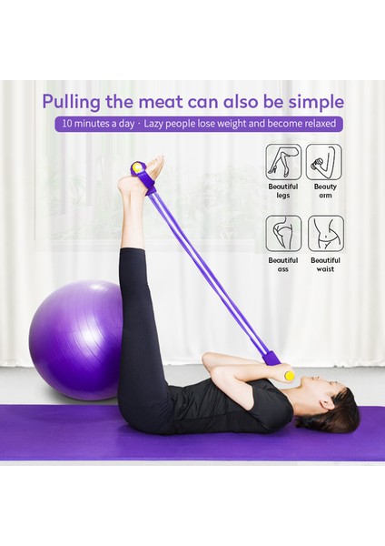 Kırmızı Stil Pedal Yaylı Itici Fitness Elastik Çekme Halatları Egzersiz Yoga Wushu Vücut Geliştirme Göbek Direnci Ekipmanları Ev Jimnastik Sporları (Yurt Dışından) fırsatları