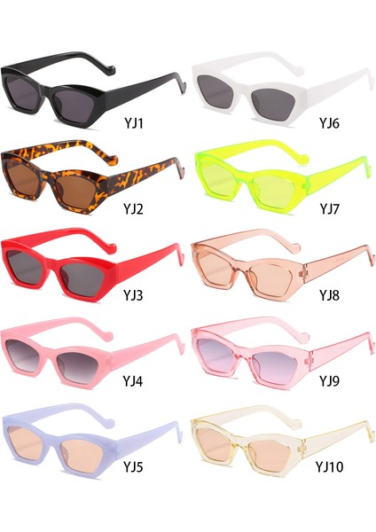 No.2 Tarzı Yeni Moda Vintage Güneş Gözlüğü Kadın Retro Düzensiz Güneş Gözlükleri Kadın Ins Popüler Renkli Kare Gözlük (Yurt Dışından)