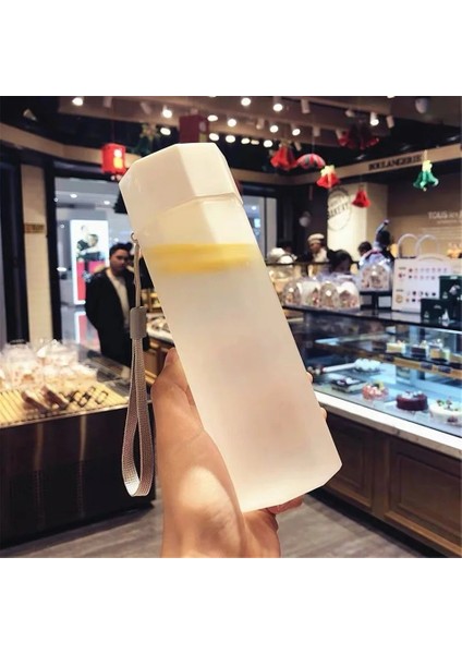 C7-380ML Stili 380ML Portable Frosted Water Cup With Rope Leak-Proof Plastic Outdoor Sports Travel Hiking Water Bottle Student Drink Bottle (Yurt Dışından) fiyatları