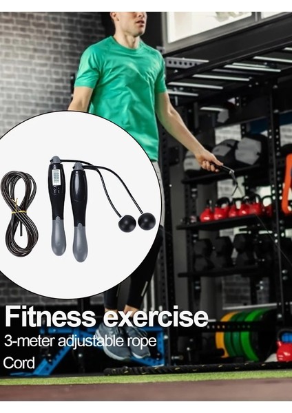 Siyah Stil Sayaçlı Kablosuz Atlama Ipleri Dijital Atlama Ipi 4 Modlu Akıllı Atlama Ipi Fitness Vücut Geliştirme Egzersiz Ipi Yeni Sıcak (Yurt Dışından)