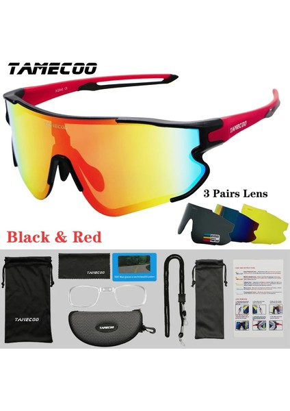 Siyah ve Kırmızı Tarzı Siyah ve Kırmızı Tamecoo UV400 Bisiklet Gözlükleri Spor Güneş Gözlüğü Polarize Mtb Bisiklet Bisiklet Gözlük Benim Güneş Gözlüğü Lentes De Ciclismo (Yurt Dışından)