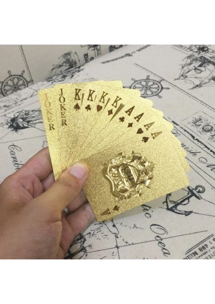 Sarı Stil Plastic Playing Cards Waterproof Golden Poker Black Collection Black Diamond Poker Cards Hot Gift Standard Playing Cards (Yurt Dışından) modelleri