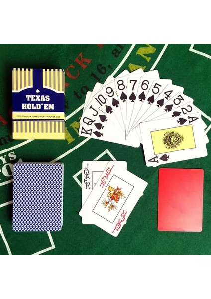 Mavi Stil Easytoday ve Pvc Oyun Kartları Kırmızı ve Mavi Bakara Texas Holdem Su Geçirmez Buzlanma Plastik Poker Oyunları 2.48*3.46 Inç (Yurt Dışından)