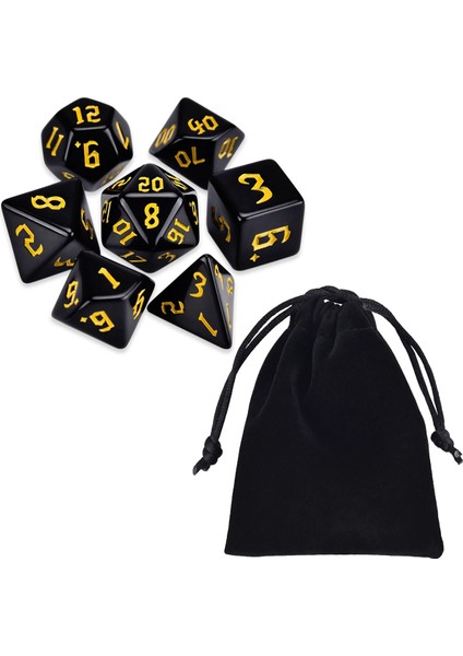 Sarı A Stili Trpg Dnd Için Yanardöner Glitter Çokyüzlü 7-Die Zar Seti D4 D6 D8 D10 D% D12 D20 (Yurt Dışından)