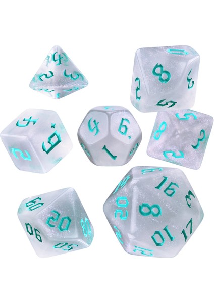 Sarı A Stili Trpg Dnd Için Yanardöner Glitter Çokyüzlü 7-Die Zar Seti D4 D6 D8 D10 D% D12 D20 (Yurt Dışından)