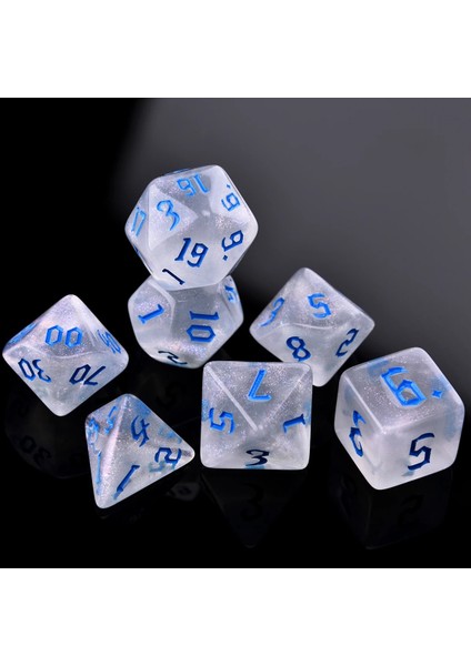 Sarı A Stili Trpg Dnd Için Yanardöner Glitter Çokyüzlü 7-Die Zar Seti D4 D6 D8 D10 D% D12 D20 (Yurt Dışından)