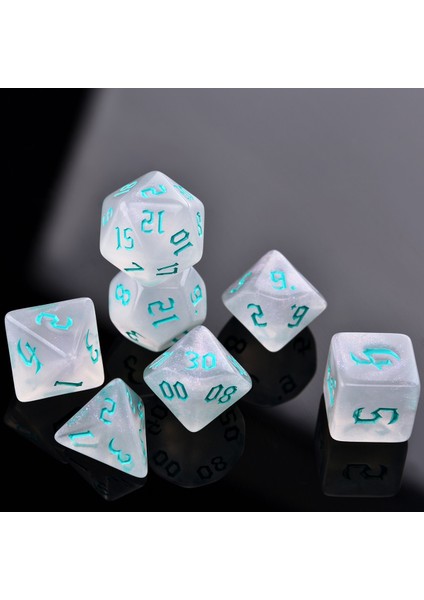 Sarı A Stili Trpg Dnd Için Yanardöner Glitter Çokyüzlü 7-Die Zar Seti D4 D6 D8 D10 D% D12 D20 (Yurt Dışından)