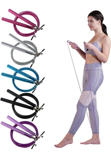 Mor Tarzı 3m Atlama Ipleri Fitness Salonu Alüminyum Alaşımlı Tel Halat Boks Fitness Egzersiz Spor Salonu Egzersiz Için Döner Ip Atlama Ipi (Yurt Dışından) fırsatları