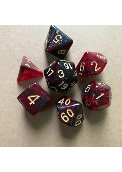 No.4 Tarzı Et Poşetli Çokyüzlü Zar Seti Çift Renkli Altın Sayıları D4 D6 D8 D10 D% D12 D20 Dnd Rpg Masa Oyunları Için (Yurt Dışından) fiyatları