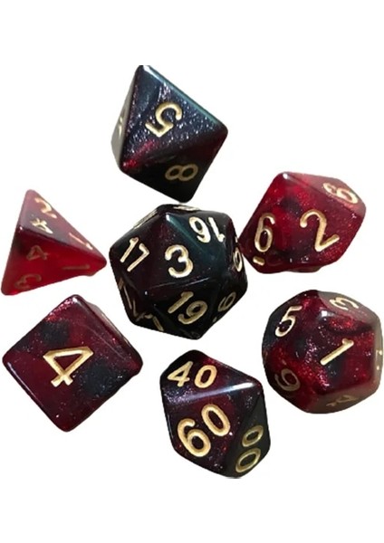 No.4 Tarzı Et Poşetli Çokyüzlü Zar Seti Çift Renkli Altın Sayıları D4 D6 D8 D10 D% D12 D20 Dnd Rpg Masa Oyunları Için (Yurt Dışından) indirimleri