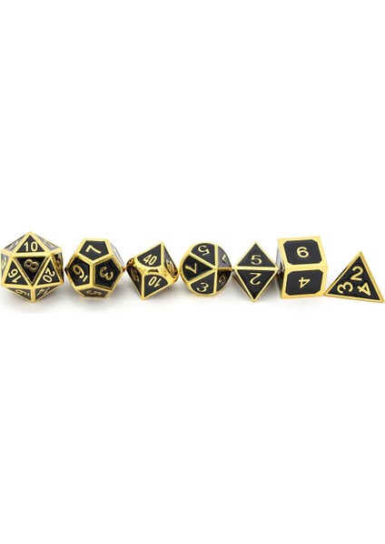 NO.489 Stili Rpg Dnd Mtg Masa Oyunları Için Metal Zar Emaye Boya Siyah Ipli Kılıf Seti (Yurt Dışından)