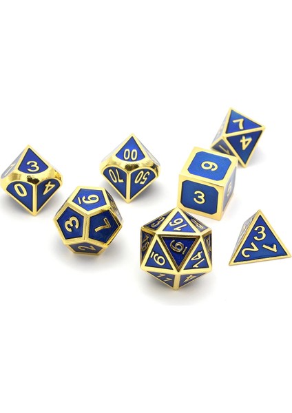 NO.489 Stili Rpg Dnd Mtg Masa Oyunları Için Metal Zar Emaye Boya Siyah Ipli Kılıf Seti (Yurt Dışından)