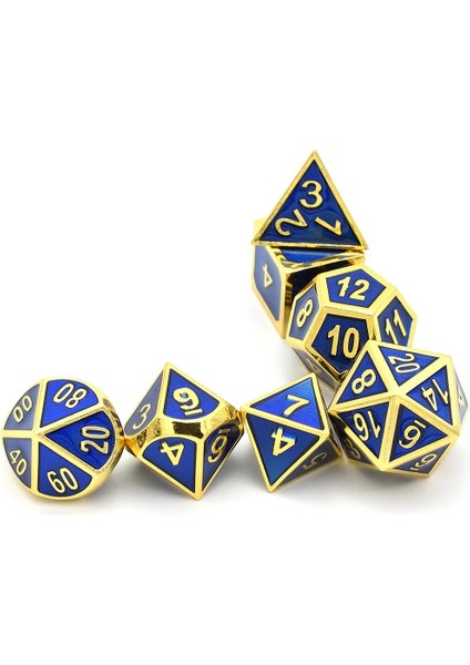 NO.489 Stili Rpg Dnd Mtg Masa Oyunları Için Metal Zar Emaye Boya Siyah Ipli Kılıf Seti (Yurt Dışından)