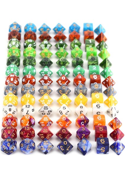 PD127 Stili Et Dnd Masa Oyunları Için Çokyüzlü Zar Seti Rpg Mtg D4 D6 D8 D10 D% D12 D20 (Yurt Dışından)