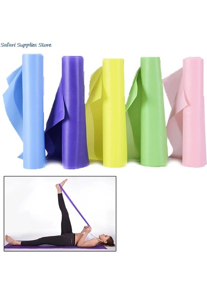 Yeşil Stil 1.5m Elastik Yoga Pilates Kauçuk Streç Egzersiz Bandı Kol Geri Bacak Fitness Kalınlık Direnç Bandı (Yurt Dışından) fiyatları