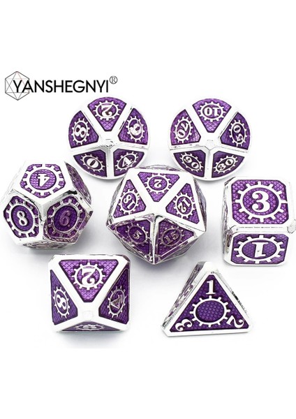 No.97 Stili Zar Oyunu Rpg Mtg Masa Oyunları Için Kılıflı 2019 Mekanik Stil Metal Zar D4 D6 D8 D10 D12 D20 Set Dnd Dices (Yurt Dışından) fiyatları