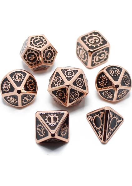 No.97 Stili Zar Oyunu Rpg Mtg Masa Oyunları Için Kılıflı 2019 Mekanik Stil Metal Zar D4 D6 D8 D10 D12 D20 Set Dnd Dices (Yurt Dışından) fırsatları