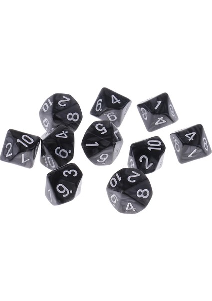 Siyah Stil Dungeons And Dragons Için Ded Dices Dnd Rpg Mtg Masa Oyunları D10 Dice - Seçilecek 5 Renk (Yurt Dışından)
