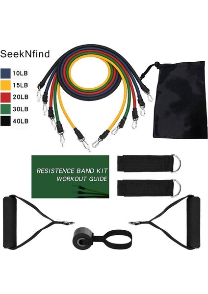 11 Adet Tarzı Direnç Bantları Set Genişletici Egzersiz Fitness Çekme Halatı Elastik Lastik Bant Streç Yoga Tüpleri Koşum Eğitim Egzersiz (Yurt Dışından)