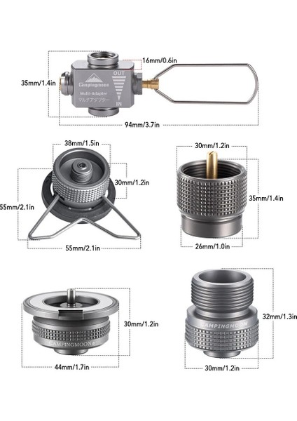 2 Stili Ayarla Campıngmoon Gaz Tasarrufu Plus Kamp Için Gaz Adaptörleri ile Sırt Çantasıyla Seyahat Yürüyüş Balıkçılık Kamp Sobası Adaptörü (Yurt Dışından) modelleri