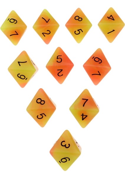 Yeşil Turuncu Tarzı Ded Zar Seti D8 Dices Oyunlar Için Parlak Renkler Casino Hediyeler Öğretim (Yurt Dışından) fırsatları