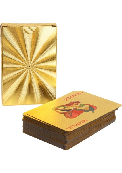 A5 Stili Yeni Altın Folyo Poker Seti 24K Altın Oyun Kartları Poker Oyun Destesi Su Geçirmez Kartlar Sihirli Deste Plastik Sihirli Kart (Yurt Dışından)
