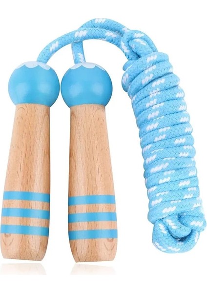 Mavi Stil Çocuklar Için Atlama Ipi Ahşap Saplı Vücut Geliştirme Erkek ve Kız Ayarlanabilir Ip Atlama Ipi Crossfit Fitness Ekipmanları Açık Egzersiz (Yurt Dışından)