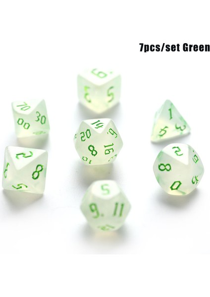 Gn Stili 100% Yeni Yanardöner Glitter Çokyüzlü Zar Seti D4 D6 D8 D10 D% D12 D20 Masa Oyunu Için (Yurt Dışından)