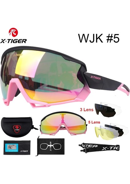 Renk 5 Tarzı 3 Mercek X-Tıger Polarize Bisiklet Güneş Gözlükleri UV400 Erkek Kadın Bisiklet Gözlükleri Glasse Lens Mtb Spor Rüzgar Geçirmez Güneş Gözlüğü Gözlük (Yurt Dışından)