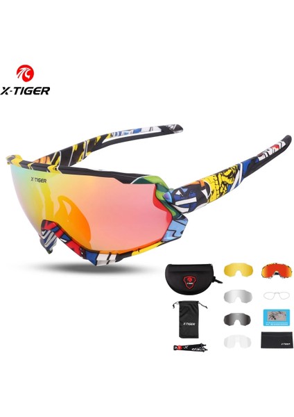 Renk 5 Tarzı 3 Mercek X-Tıger Polarize Bisiklet Güneş Gözlükleri UV400 Erkek Kadın Bisiklet Gözlükleri Glasse Lens Mtb Spor Rüzgar Geçirmez Güneş Gözlüğü Gözlük (Yurt Dışından) fiyatları