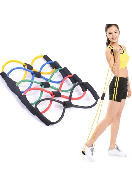 Kırmızı Stil 8 Şekilli Direnç Eğitimi Kas Elastik Bant Tüp Ağırlık Kontrolü Fitness Egzersiz Kadın Çekme Halatı Kırmızı Yoga Pilates Fitness (Yurt Dışından) modelleri