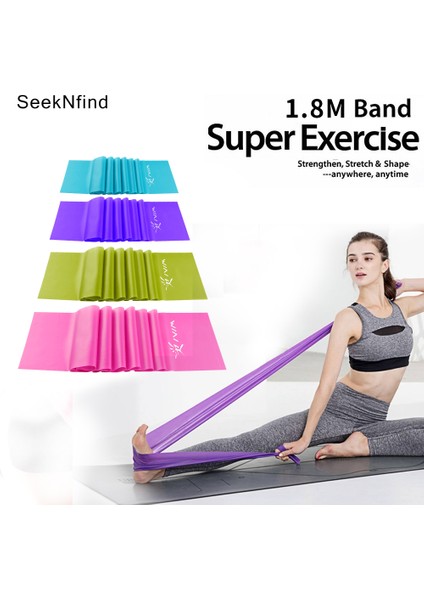 1.5m Mor Stil 1.8m Yoga Streç Direnç Bandı Elastik Pilates Fitness Crossfit Egzersiz Genişletici Çekme Halatı Kauçuk Egzersiz Eğitimi Ev Spor Salonu (Yurt Dışından) fiyatları
