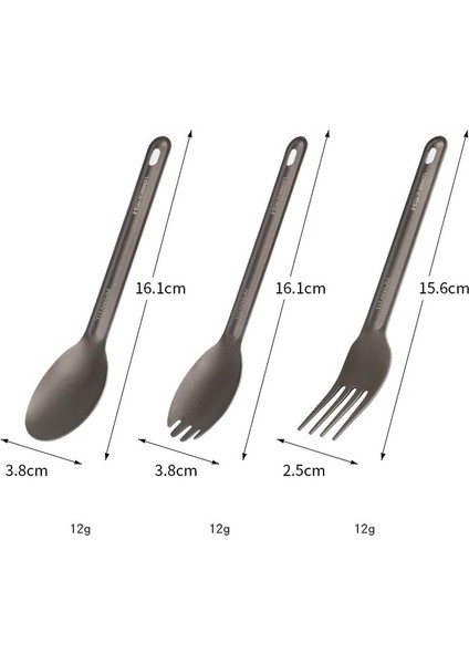 C Stili Amping Titanyum Bıçak Sofra Gereçler Kaşık Çatal Açık Mutfak Seyahat Pişirme Seti Tencere Yürüyüş (Yurt Dışından)