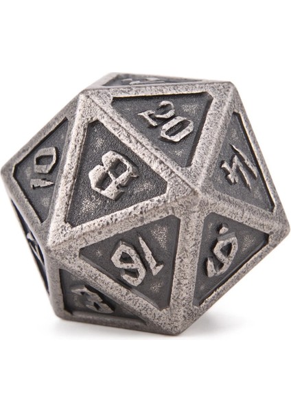 Masa Oyunları Için Antik Gümüş Metal De Zar D20 Çokyüzlü Zar (Yurt Dışından)