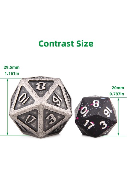 Masa Oyunları Için Antik Gümüş Metal De Zar D20 Çokyüzlü Zar (Yurt Dışından) fiyatları