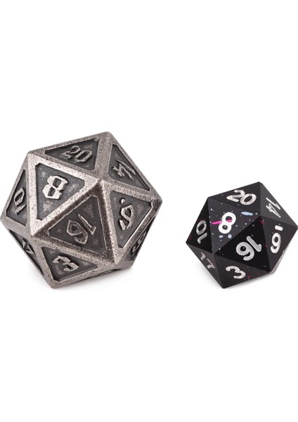 Masa Oyunları Için Antik Gümüş Metal De Zar D20 Çokyüzlü Zar (Yurt Dışından) modelleri