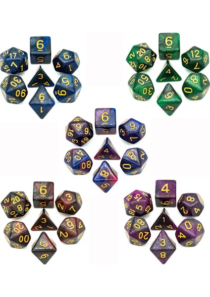 Mavi ve Siyah Stil Et Galaxy Dnd Zar D&d Zar D4 D6 D8 D10 D% D12 D20 Mtg Rpg Için Çokyüzlü Oyunlar Zar Seti (Yurt Dışından)