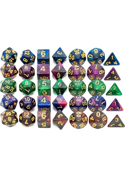 Mavi ve Siyah Stil Et Galaxy Dnd Zar D&d Zar D4 D6 D8 D10 D% D12 D20 Mtg Rpg Için Çokyüzlü Oyunlar Zar Seti (Yurt Dışından)
