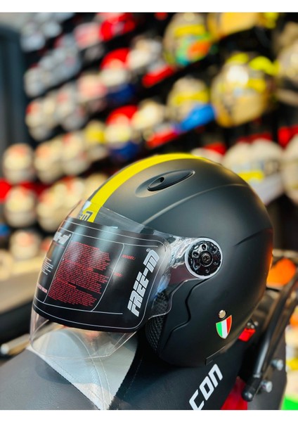 601 Yarım Açık Motosiklet Kaskı (Siyah-Neon) fiyatları